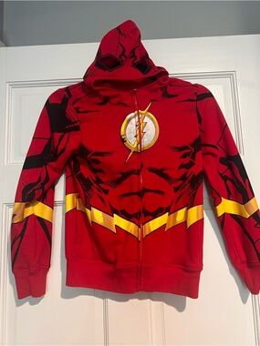 The Flash Red Kids Zip-Up Hoodie with Lightning Logo